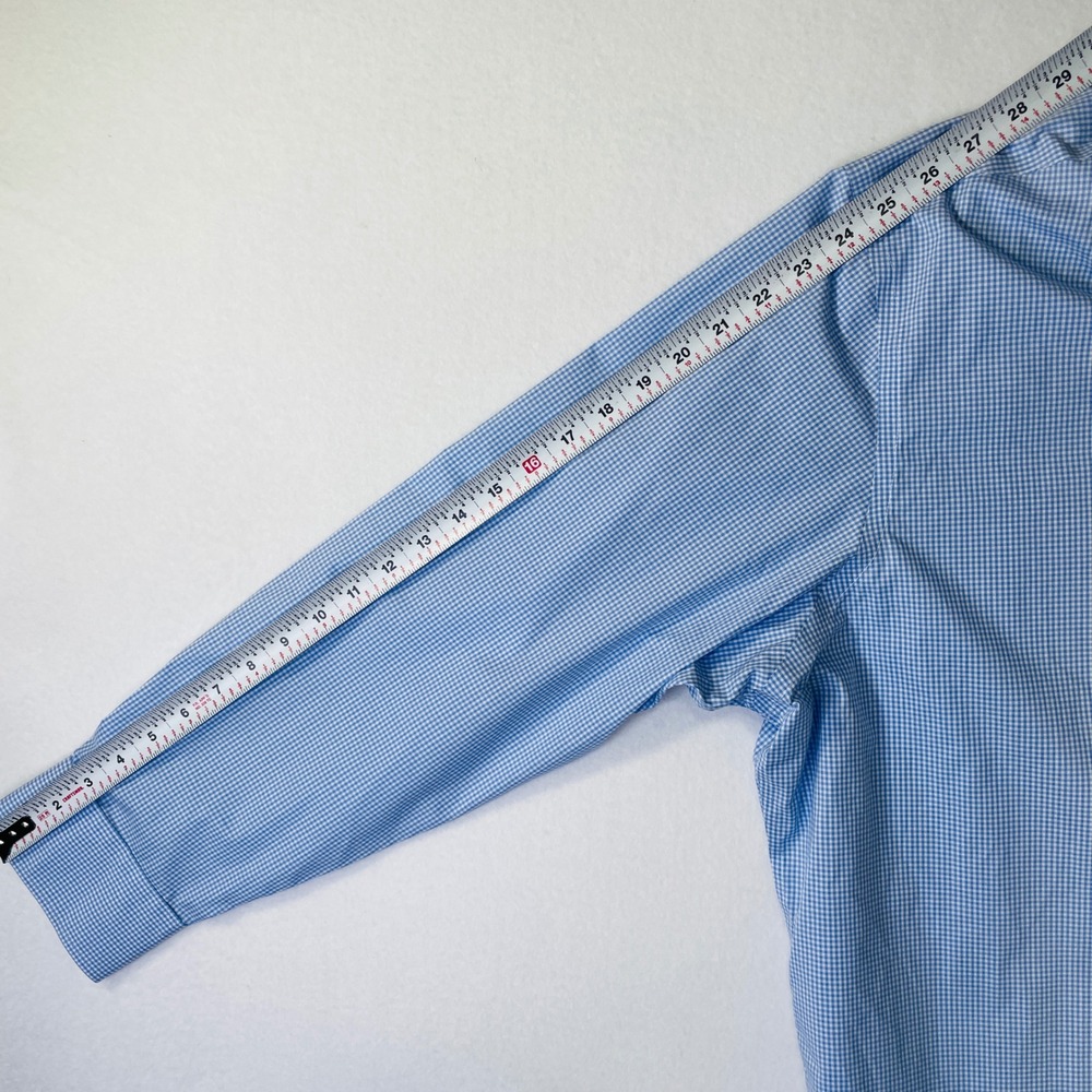 NWT Lauren Ralph Lauren Men Ultraflex Dress Shirt Blue Gingham Non-Iron 17.5 - Picture 9 of 10